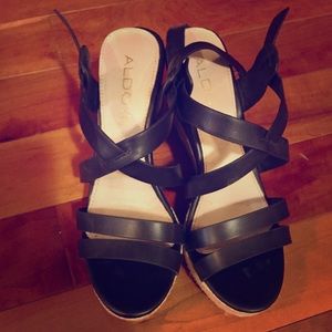 Aldo black wedges